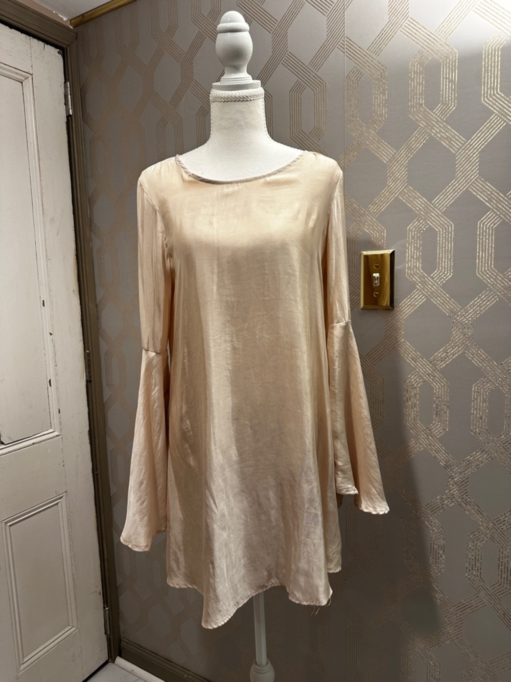 june & hudson soft blush blouse